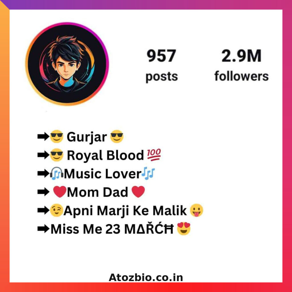 Gurjar bio for instagram (1)