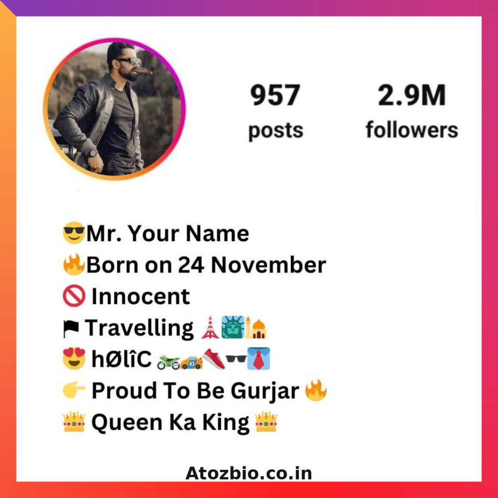 Gurjar bio for instagram (4)