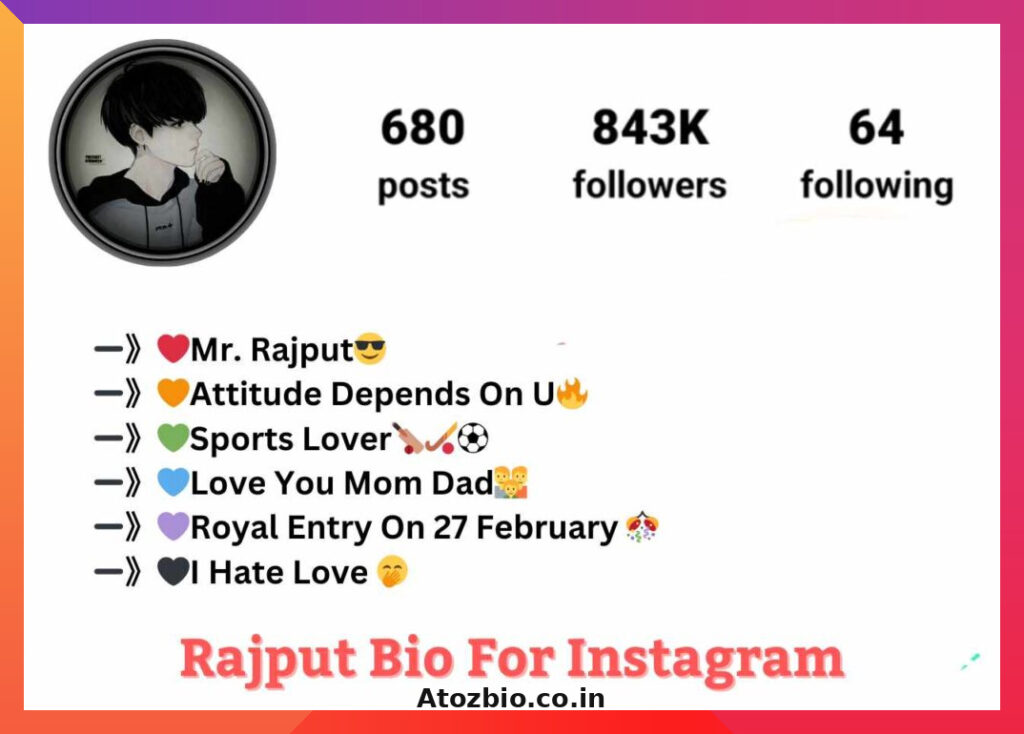 Rajput Bio For Instagram (3)