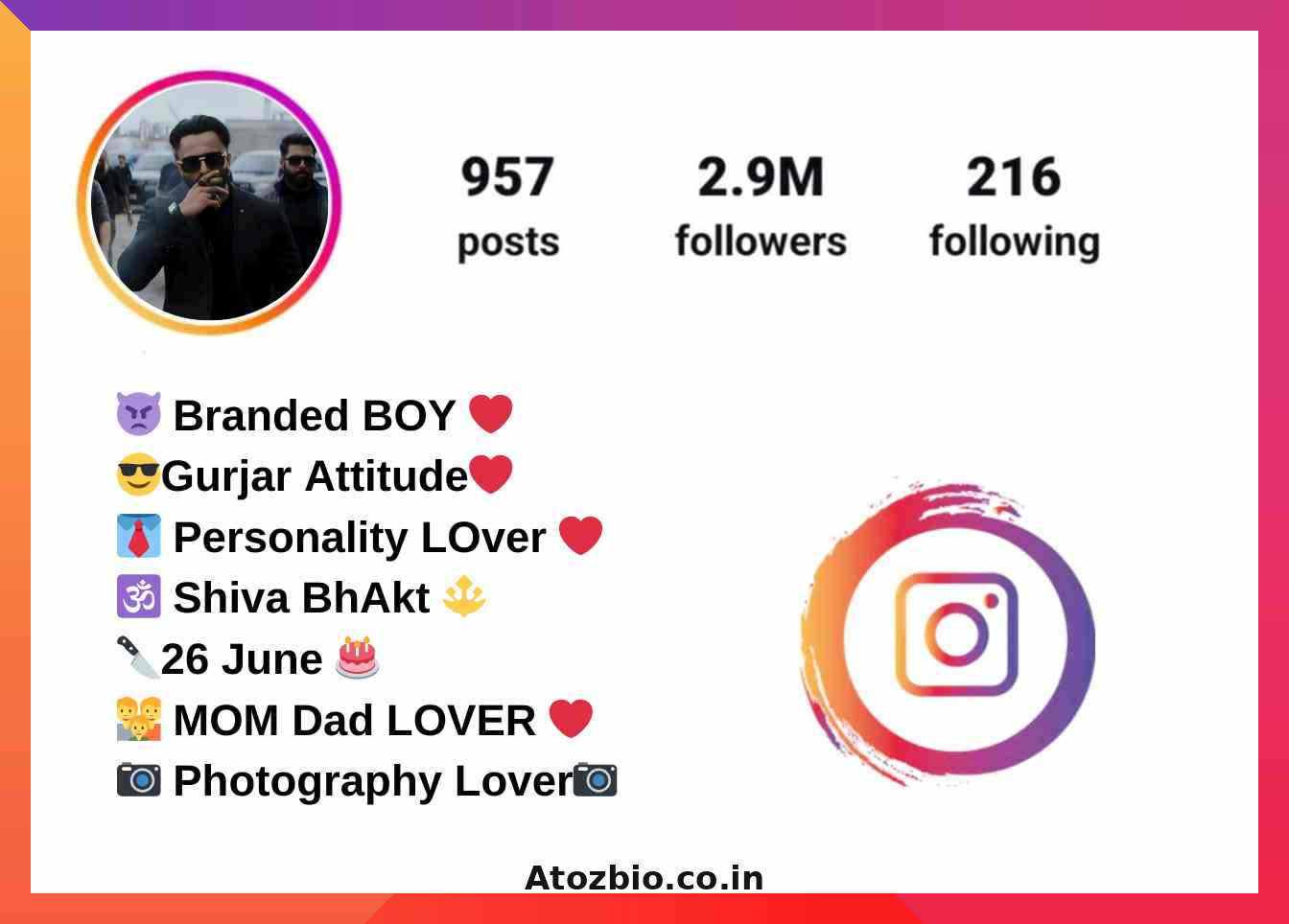 Gurjar bio for instagram (2)